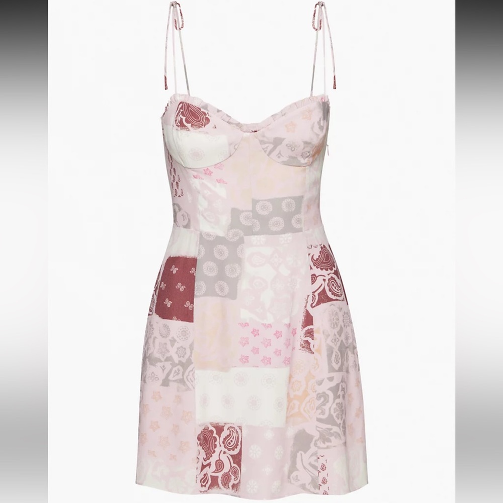 NWT Aritzia Fable Mini Dress in Poetic pink/Light birch (sold out)